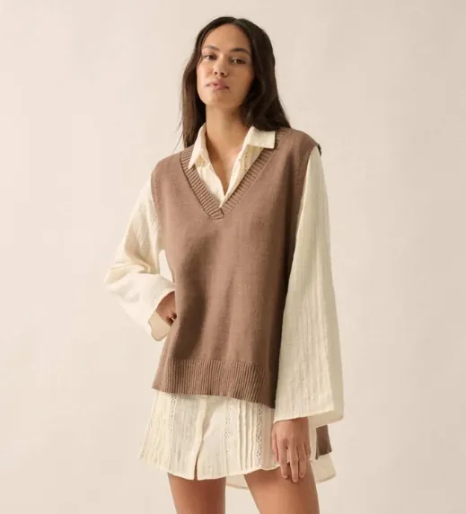 Side Button Sweater Vest